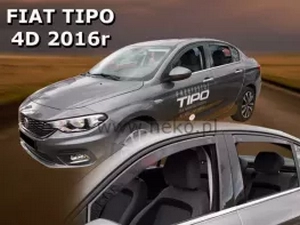 Дефлекторы окон Fiat Tipo II (15-) Sedan / Hatchback - Heko (вставные) 4