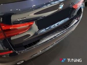 Накладка на задний бампер BMW 5 G31 (17-20) Touring - Avisa (чёрная) 5