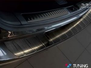 Накладка на задний бампер Mazda 6 III (GJ/GL; 12-19) Универсал - Avisa (чёрная) 4