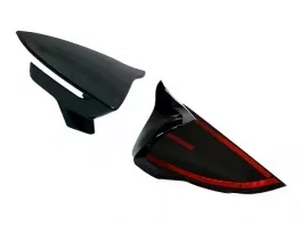 Накладки на зеркала Seat Leon III (5F; 12-20) - Bat стиль (чёрные) 2
