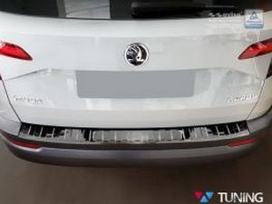 Накладка на бампер Skoda Karoq (NU7; 17-) - Avisa (чёрная глянцевая) 4