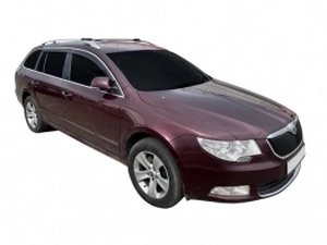 Дефлектори вікон Skoda Superb II (3T; 09-15) Універсал - Hic (з хром молдингом) 4