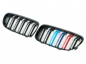 Решётка BMW 3 E90 / E91 LCI (08-12) - M-цвет - чёрная глянцевая 2