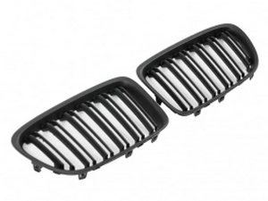 Решётка BMW X1 E84 LCI (12-15) - двойные рёбра (матовая) 2