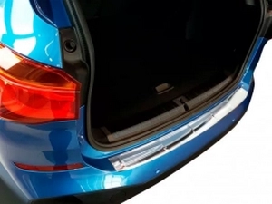 Накладка на задний бампер BMW X1 F48 M-Pack (15-22) - Avisa (серебряная) 3