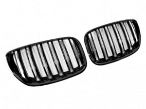 Решётка BMW X5 E53 LCI (03-06) - двойные рёбра (глянцевая)