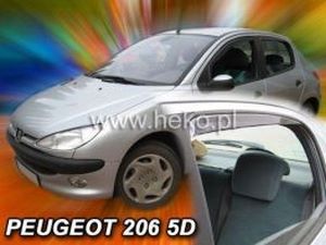 Дефлектори вікон Peugeot 206 (98-12) 5D Htb - Heko (вставні) 3