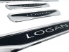 Накладки на пороги Dacia Logan I / MCV (04-13) - Nitto (карбон стиль) 2