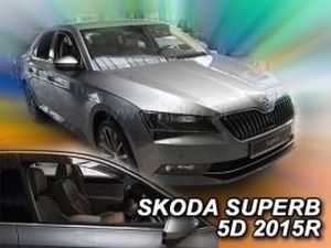 Дефлектори вікон Skoda Superb III (3V; 15-) Liftback - Heko (вставні) 3