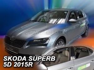 Дефлектори вікон Skoda Superb III (3V; 15-) Liftback - Heko (вставні) 4