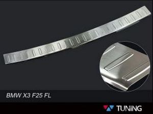 Накладка на задний бампер BMW X3 F25 (14-17) рестайлинг - Avisa (стальная) 3