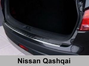 Накладка на задний бампер Nissan Qashqai I (J10; 07-13) - Avisa (стальная) 4