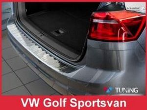 Накладка на задний бампер VW Golf Sportsvan (14-20) - Avisa (стальная) 3
