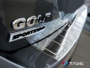 Накладка на задний бампер VW Golf Sportsvan (14-20) - Avisa (стальная) 5
