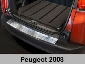 Накладка на задній бампер Peugeot 2008 I (A94; 13-19) - Avisa (сталева) 3