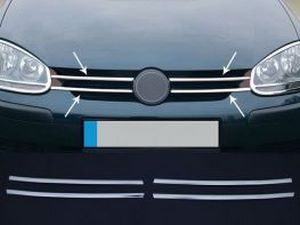 Хром накладки на решётку радиатора VW Golf V 5 - узкие 1 1