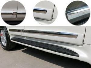Молдинги на двери TOYOTA LC 200 (07-15) - чёрные, белые