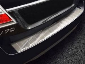 Накладка на бампер Volvo V70 III (US; 14-16) - Avisa (стальная) 5