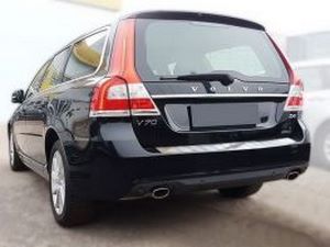 Накладка на бампер Volvo V70 III (US; 14-16) - Avisa (стальная) 7
