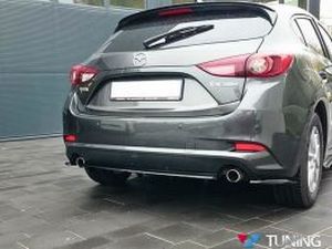 Сплиттер задний центральный Mazda 3 (BM) (16-18) рестайлинг - с рёбрами 3