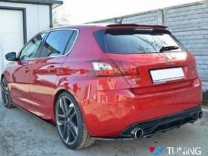 Центральный задний сплиттер Peugeot 308 II GTI (15-18) - с рёбрами 3