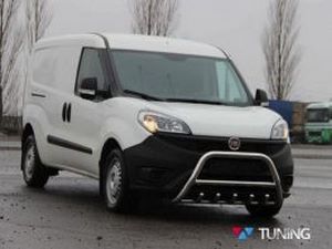 Кенгурятник FIAT Doblo II (2010-) с грилем и перемычкой 2