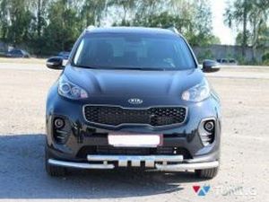 Защита передняя KIA Sportage IV (труба с зубьями) 2 2