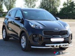 Защита передняя KIA Sportage IV (труба с зубьями) 3 3