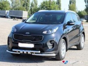 Защита передняя KIA Sportage IV (труба с зубьями) 4 4