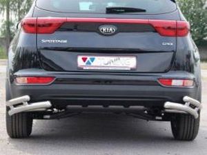Защита задняя Kia Sportage IV (QL; 16-21) - трубки двойные на углы