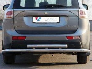 Защита задняя Mitsubishi Outlander III (13-21) - труба двойная