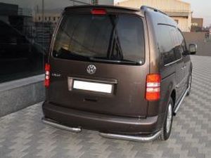 Защита заднего бампера VW Caddy III (2004+) - одинарные трубки на углы 3 3