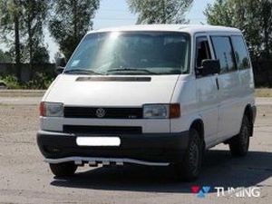Защита передняя VW T4 (1990-2003) - труба волной одинарная с грилем 3