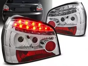 Ліхтарі задні Audi A3 8L (96-00) 3D / 5D Hatchback - LED хром (Sonar) 1