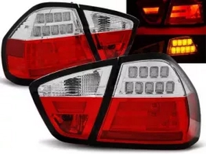 Ліхтарі задні BMW E90 (05-08) - LED BAR червоно-білі (Sonar)