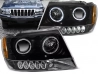Фари Jeep Grand Cherokee WJ (99-04) - ангельські очі чорні 1