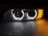Фари хром BMW E39 (95-04) - 3D ангельські очі (LED повороти) 3