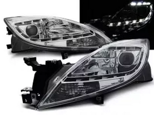 Фары передние Mazda 6 II (10-12) - диодные (Daylight) хром