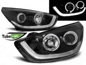 Фари Hyundai ix35 (10-13) - Tube Light ангельські очі чорні 1