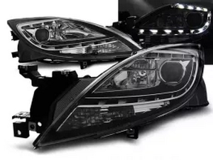 Фары передние Mazda 6 II (10-12) - диодные (Daylight) чёрные