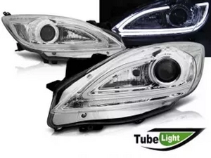 Фари Mazda 3 II (BL; 09-13) - Tube light (хром)