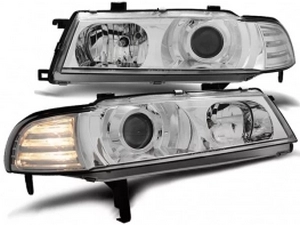 Фари лінзові Honda Prelude IV (92-96) - LED повороти (хром) 1