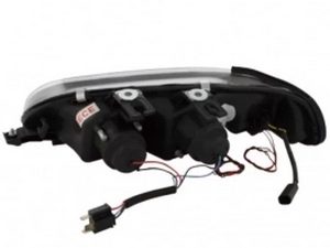 Фары Honda Civic V (91-95) 4D - ангельские глазки чёрные 2