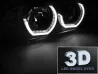 Фари чорні BMW E39 (95-04) - 3D ангельські очі (LED повороти) 2