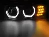 Фари чорні BMW E39 (95-04) - 3D ангельські очі (LED повороти) 3