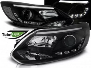 Фари Ford Focus III (11-14) - Tube Lights чорні (Sonar) 1