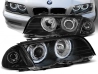 Фари BMW E46 (98-01) Sedan / Touring - ангельські очі CCFL (чорні) 1