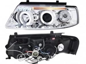 Фари хром VW Passat B5 3B (96-00) - ангельські очі LED 2