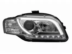 Фари Audi A4 B7 (04-07) - LED Tube Lights хром 2