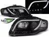 Фари Audi A4 B7 (04-07) - LED Tube Lights чорні 1